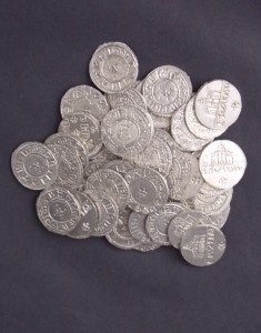 A selection of Viking Saxon coins made using English Pewter