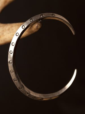 Pewter Viking Ring Money Bracelet Circle Pattern