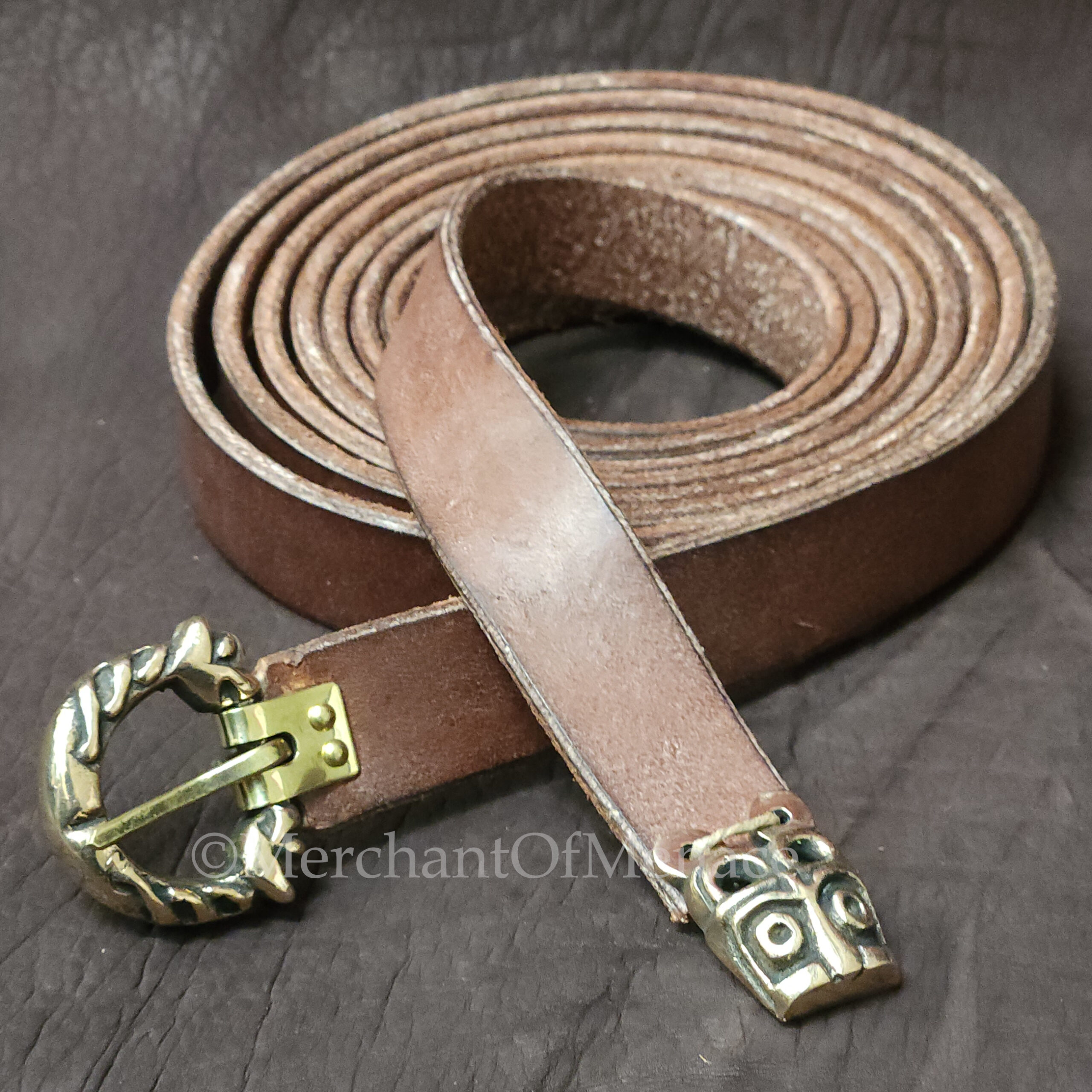 Late Saxon/Early Anglo Norman Belt, Late 11th - 12th C. Twin facing beasts and Face - Image 5
