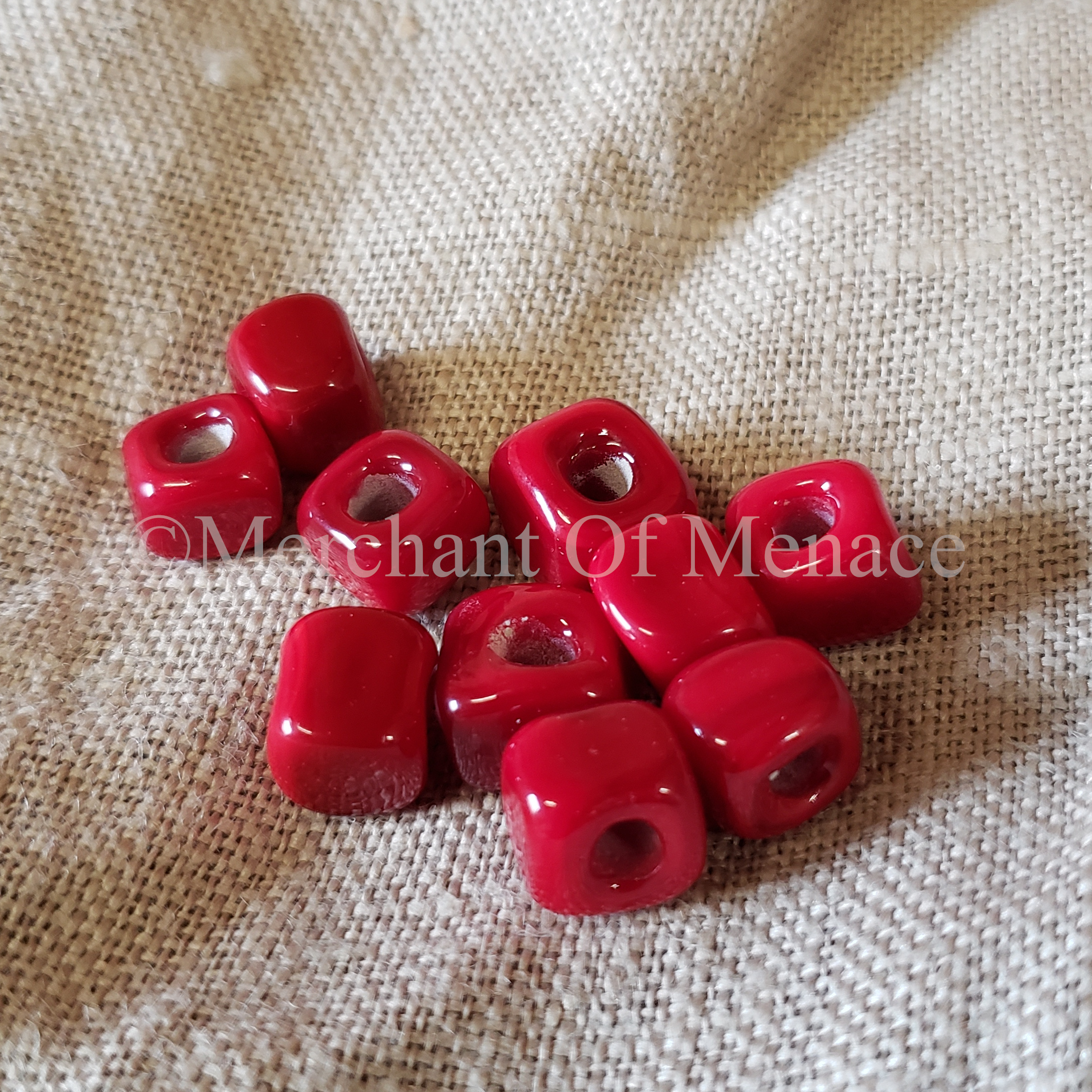 Red Cube bead 800-900 AD