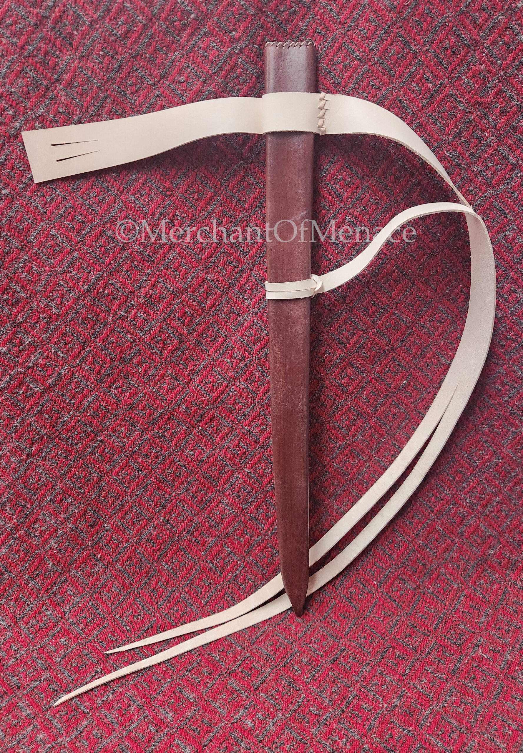 Medieval Leather scabbard 14th Century, Flat top #1